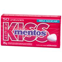 Balas Mentos Sem Acucar Kiss Morango 35G