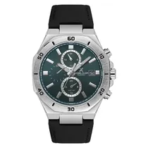 Relogio Analógico Masculino Daniel Klein DK.1.14003-3 Exclusive Gent / Pulseira de Couro - Preto/Prata/Verde