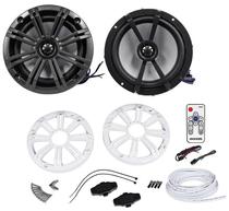 Alto Falante Maritimo Kicker 41KM604W com LED 6.5" 150W + Kit Acabamento Preto Ou Branco