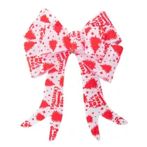 Laço Natal Branco com Vermelho 16X18CM