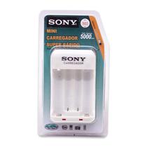 Carregador de Pilhas Sony BCG-503 Mini / 5000MAH / Sem Pilha / para Pilha AA / Bivolt - Branco