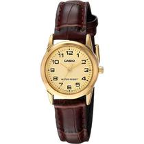 Relogio Casio LTP-V001GL-9BUDF Analogico Feminino - Gold/Brown