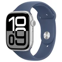 Apple Watch S10 46MM Aluminium Sport Band – Silver / Denim