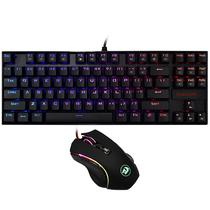 Kit Teclado Gaming Mecanico Ingles Redragon Essentials K552RGB-Ba + Mouse USB 7.200 Dpi - Preto