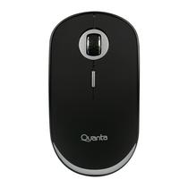 Combo Mouse Quanta QTMS20 - Sem Fio - 1600 Dpi - Preto + Suporte QTSNT10 - para Notebook - Prata + Mouse Pad