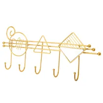 Gancho de Ferro Geométrico 48X20 CM Dourado