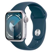 Apple Watch Series 9 MR913LW/A Caixa Aluminio 41MM Prata - Esportiva Azul M/L (Caixa Danificada)
