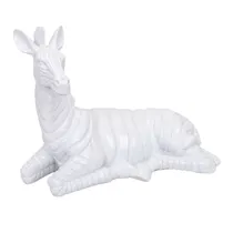Estátua Decorativa de Zebra 25 CM Branca