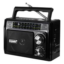 Radio Portatil Ecopower EP-F35B - USB/ SD/ Aux - AM/ FM/ SW - Recarregavel - Preto