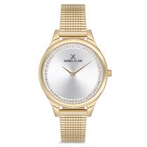 Relogio Analogico Feminino Daniel Klein DK.1.12701-4 Premium Ladies / Pulseira de Malha - Dourado