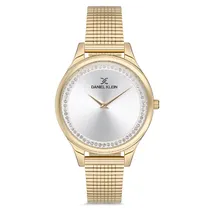 Relógio Analógico Feminino Daniel Klein DK.1.12701-4 Premium Ladies / Pulseira de Malha - Dourado