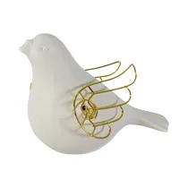Figura Decorativa de Ave Concepts 453-010001 17 CM Blanco - Dorado
