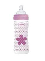 Chicco Nursery Biberon Fisio 250ML Sil Rosa FL Medio 2M+ Detalles En El Producto 250ML Rosa