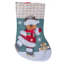 Meia de Natal Decorativa Grande com Urso Polar