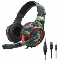 Fone Gamer Kolke KGA-487 Trooper LED / com Fio - Vermelho / Camuflado