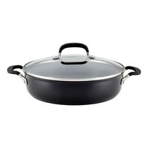 Frigideira Kitchenaid 84810 Antiaderente Tripla Camada Inducao 4.7L Tampa Vidro 34CM Preto Onix