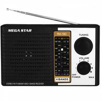 Radio Portatil AM/ FM/ SW/ TV Megastar RA18C 300 Watts P.M.P.O Bivolt - Preto/ Prata