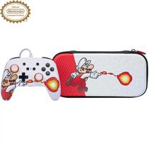 Controle Powera Nintendo Switch + Estojo Protetor Slim Mario Fireball (PWA-A-02251)