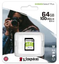 Cartao de Memoria SD Kingston Canvas Select 64GB / 100MBS / Classe 10 - (SDS2/64GB)