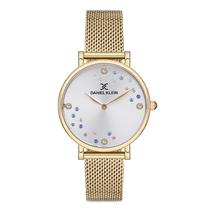 Relogio Analogico Feminino Daniel Klein DK.1.12758-5 Premium Ladies / Pulseira de Malha - Dourado