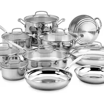 Jogo de Panelas Cuisinart 77-17N Indução Chef's Classic 17 Peças Inoxidavel