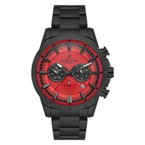 Relogio Analógico Masculino Daniel Klein DK.1.14005-5 Exclusive Gent / Pulseira de Aço Inoxidável - Preto/Vermelho