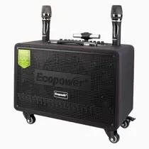 Ecopower Speaker EP-S204 8" X2/ 200W/ BT/ USB/ Aux/ Microfono Negro