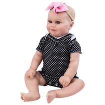 Boneca Baby Reborn V-92 - 48CM - Silicone - Roupa Preta