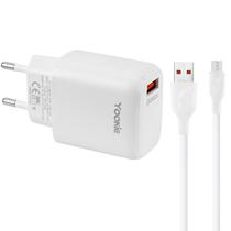 Carregador Yookie EI2Y USB de 18 Watts + Cabo Micro USB