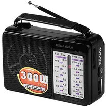 Rádio Portátil Megastar RA38 300 Watts P.M.P.O - Preto
