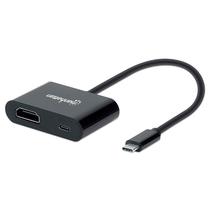 Cabo Adaptador Type-C Macho para HDMI / Type-C Femea Manhattan 153416 / 4K / 60HZ / 60W - Preto