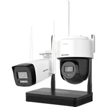 Kit de Vigilância CCTV NVS Hikvision NKS422W03H 4 CH + 2 Câmeras Wifi - Branco/Preto