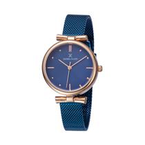 Relogio Analogico Feminino Daniel Klein Premium DK11956-7 - Azul/Rosa Ouro