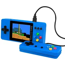 Console Portátil Game Box K8 Plus de 3" com 500 Jogos - Azul + Controle (Inglês/Chinês)