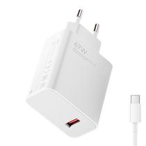 Carregador Tomada Xiaomi DY-12-Eh USB / 67W - Branco + Cabo Type-C / USB