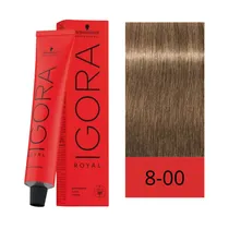 Crema de Coloración Schwarzkopf Igora Royal 8-00 Rubio Muy Claro Intenso 60GR