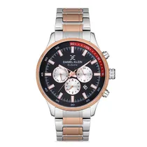 Relogio Analógico Masculino Daniel Klein DK.1.12732-4 Exclusive Gents / Pulseira de Aço Inoxidável - Prata/Rose Gold