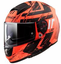 Capacete para Moto LS2 Stream Evo FF320 - Tamanho M (57-58) - Preto/Laranja