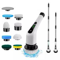 Escova de Limpeza Multifuncional MZ-003 / 9 Em 1 / 25W / Recarregavel - Branco/ Preto