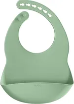 Babador Em Silicone com Pega-Migalhas Verde Buba - 15641