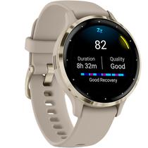 Relogio Smartwatch Garmin Venu 3S Stainless Steel Bezel - Bege/Dourado (010-02785-02)