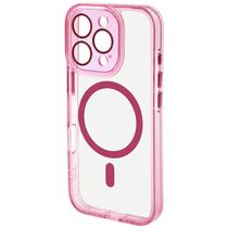 Capinha para iPhone 16 Pro Max Magsafe - Transparente/Rosa