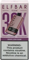 Vape Descartável Elf Bar TE30K Sour Lush Gami 30000 Puffs