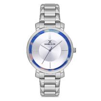 Relogio Analogico Feminino Daniel Klein DK.1.12705-1 Premium Ladies / Pulseira de Aco Inoxidavel - Prata/Azul