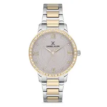 Relógio Analógico Feminino Daniel Klein DK.1.12727-2 Premium Ladies / Pulseira de Aço Inoxidável - Prata/Dourado