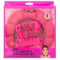 Cala Acs de Beleza Kit Diademas Y Muequeras Spa Rosa c/3 Elastico El Color Rosa Y El Diseno Elegante Anaden Un Toque s/C