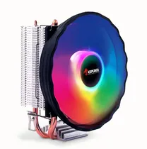 Cooler Cpu Air Keepdata KD-P2RGB, RGB, Preto, 120MM, Intel 775/ 115X/ 1200/ 1366/ 1700, AMD AM2+/ AM3+/ AM4/ AM5/ FM1/ FM2/ 754/ 939/