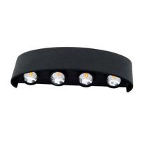 Luminaria / Lampada LED Arandela de Parede Externa Interna com 8 Leds S2097 / 8W / 50000H / 85V-265V - Preto