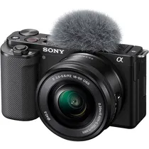 Câmera Sony ZV-E10 24.2MP 4K de 3.0" Wi-Fi/Bluetooth com Lente SELP1650 16-50 MM - Preta