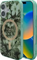 Capa Guess para iPhone 16 GUHMP16SHJFCWA - Flowers Green